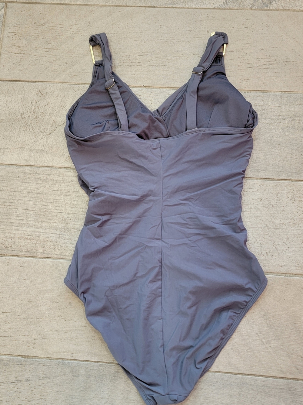SPANX Slate Gray One-Piece Draped Swimsuit - Picture 6 of 7